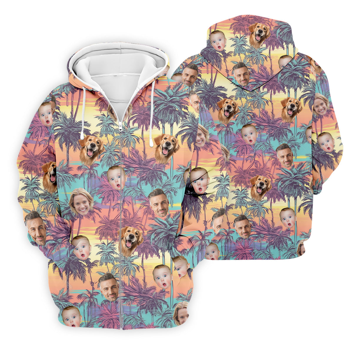 Men Palm Tree Shirt, Seamless Pattern, Hawaiian Shirts With Faces, Mens Golf Polo Shirt Mens Hawaiian Shirt