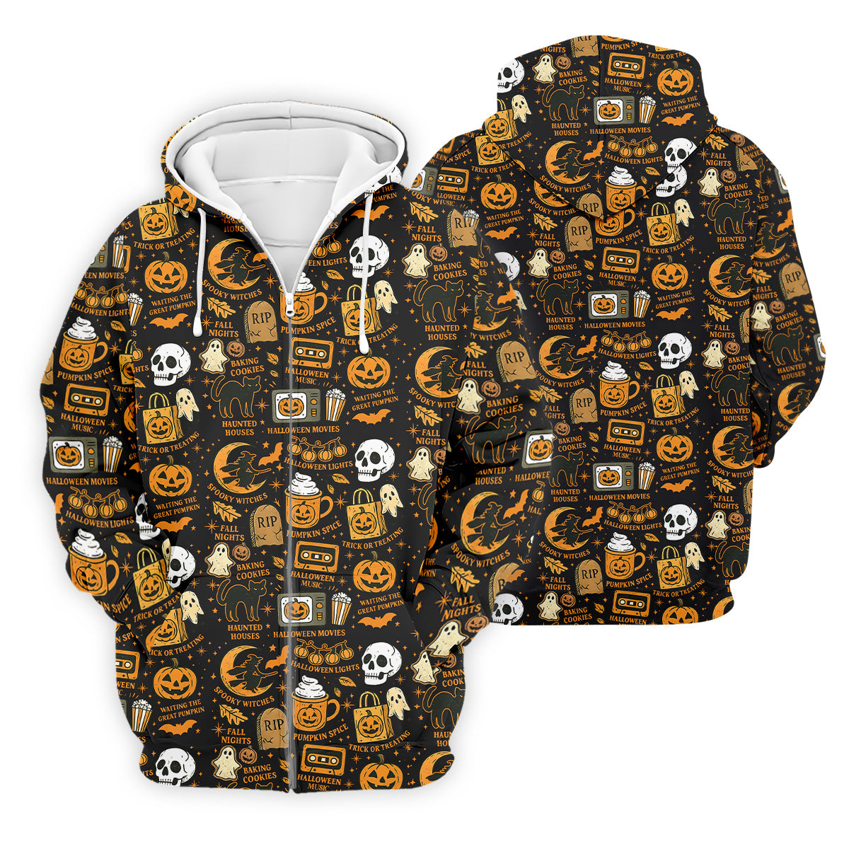 Vintage Halloween Cat Golf Polo Shirt Halloween Theme Shirts, Ghost Pumpkin Mens Golf Polo Shirt Golfing Apparel