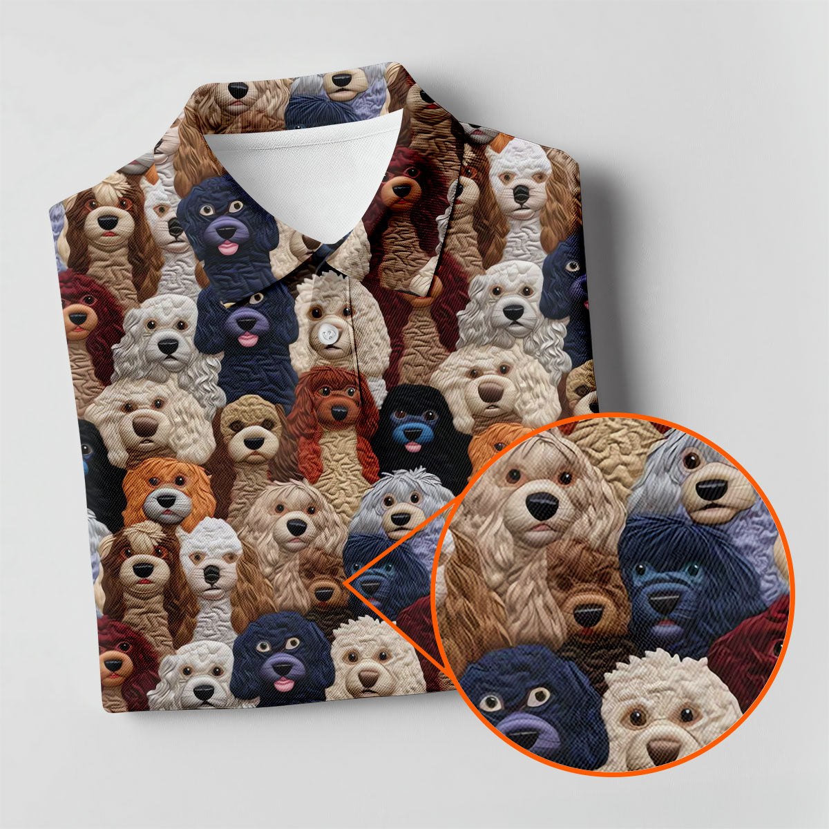 Cartoon Poodle Dog Men's Golf Polo Shirtfts For Dog Lovers, Polo ShirtFor Men