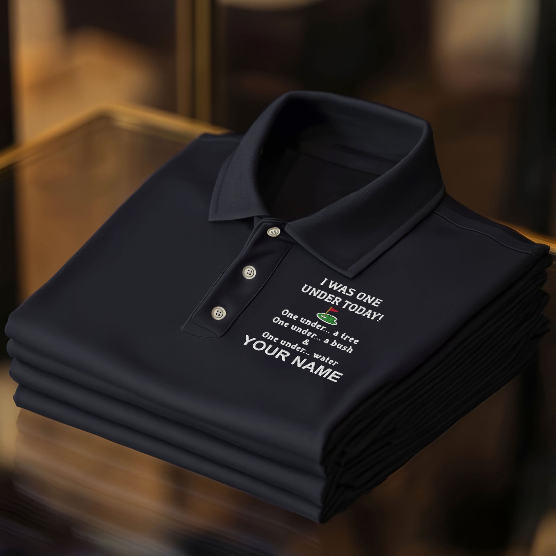 I Was One Under Today Custom Embroidered Golf Polo ShirtDad Golf Gift