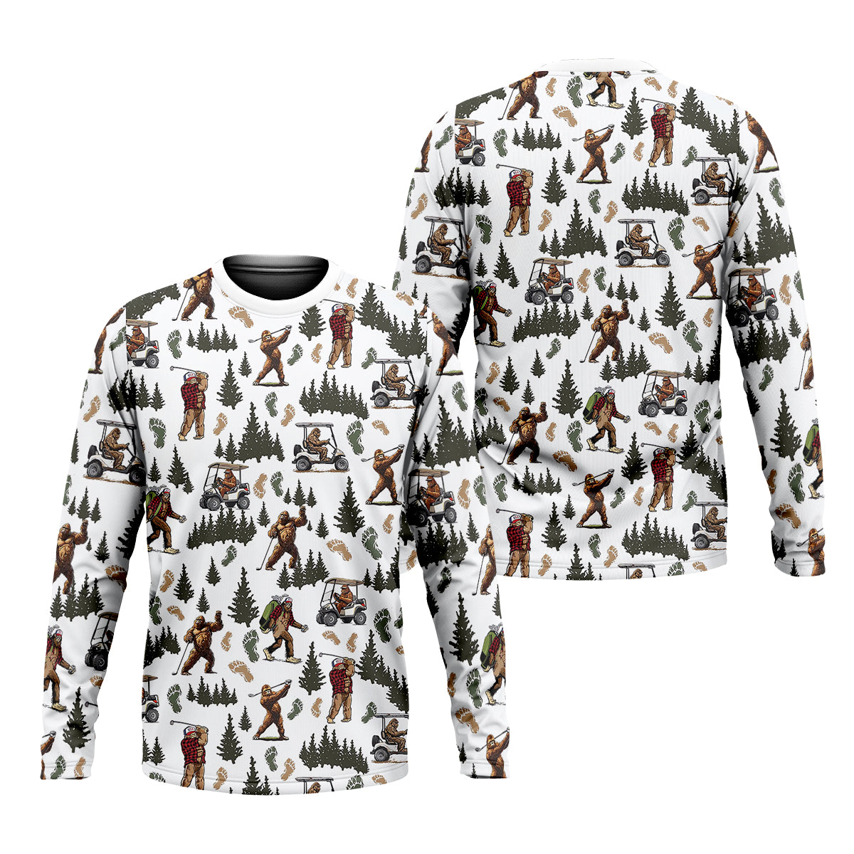 Bigfoot Sasquatch Men's Golf Polo ShirtFunny Golf Shirt, Men Golf Gifts