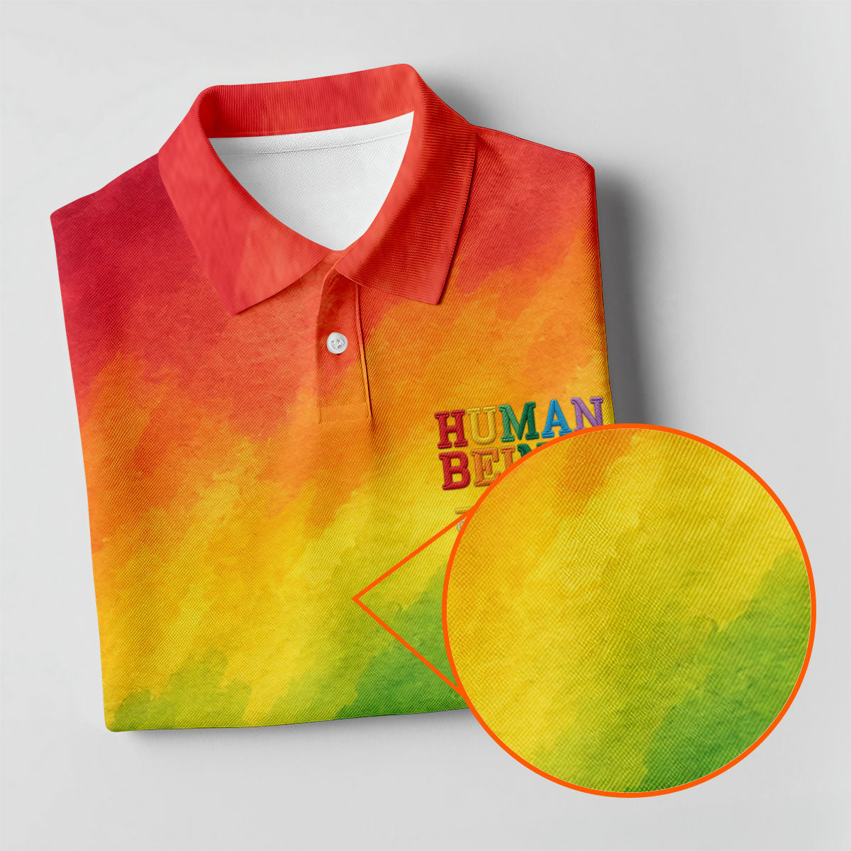 Human Beings LGBT Rainbow Women's Golf Tops, LGBT Pride Month Gradient Watercolor Ladies Golf Shirts