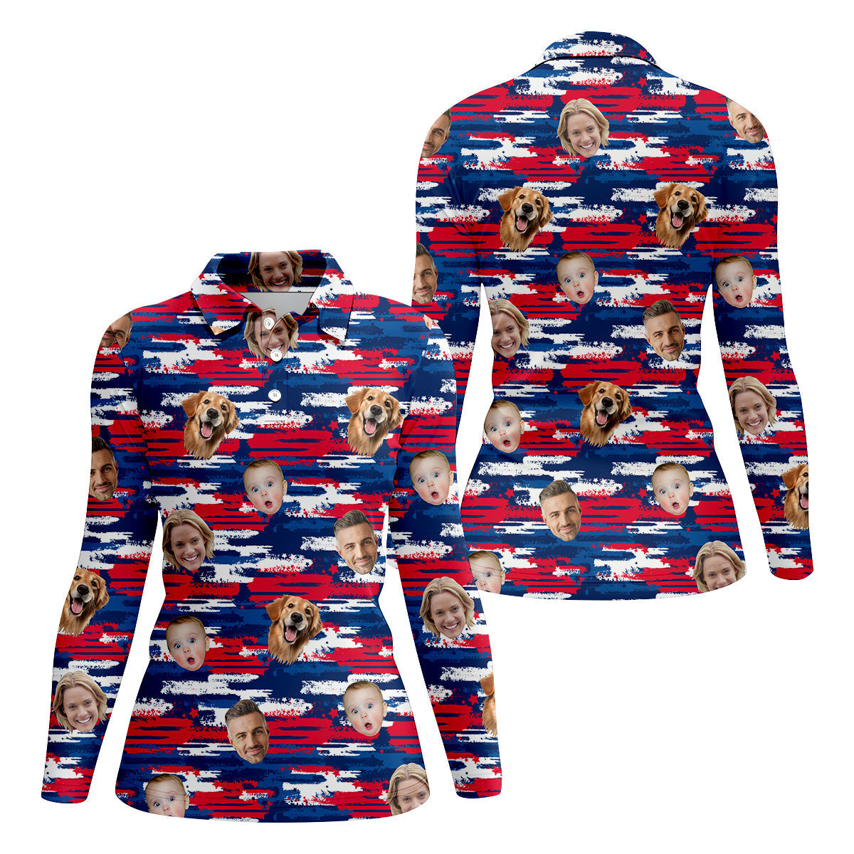 Custom Face Shirt, Patriotic Golf Polos, Womens Golf Polo, Personalized Dog Shirts, Golf Polo For Ladies