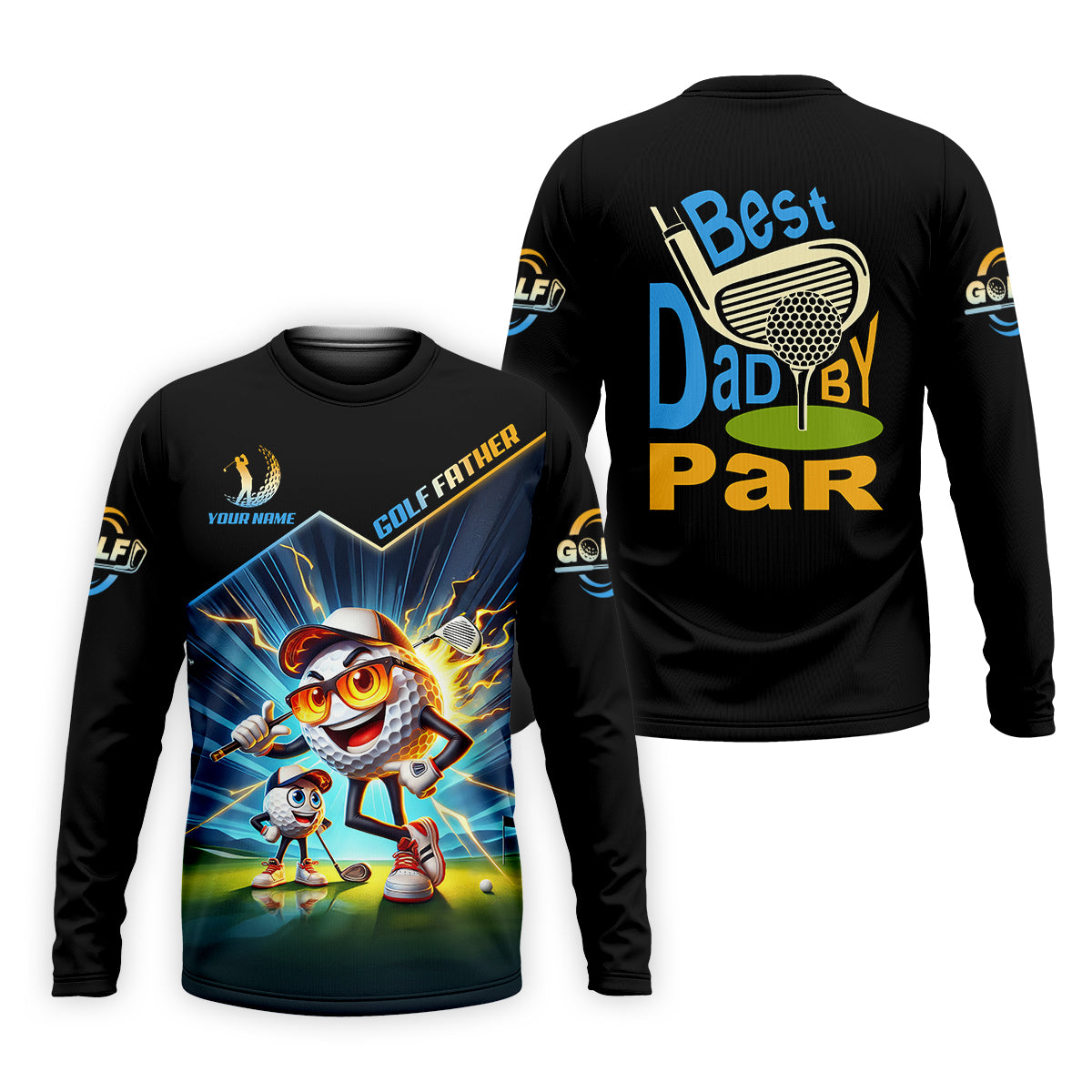 Best Dad By Par Golf Father Custom Men's Golf Polo ShirtFunny Golf Shirt, Christmas Golf Gift