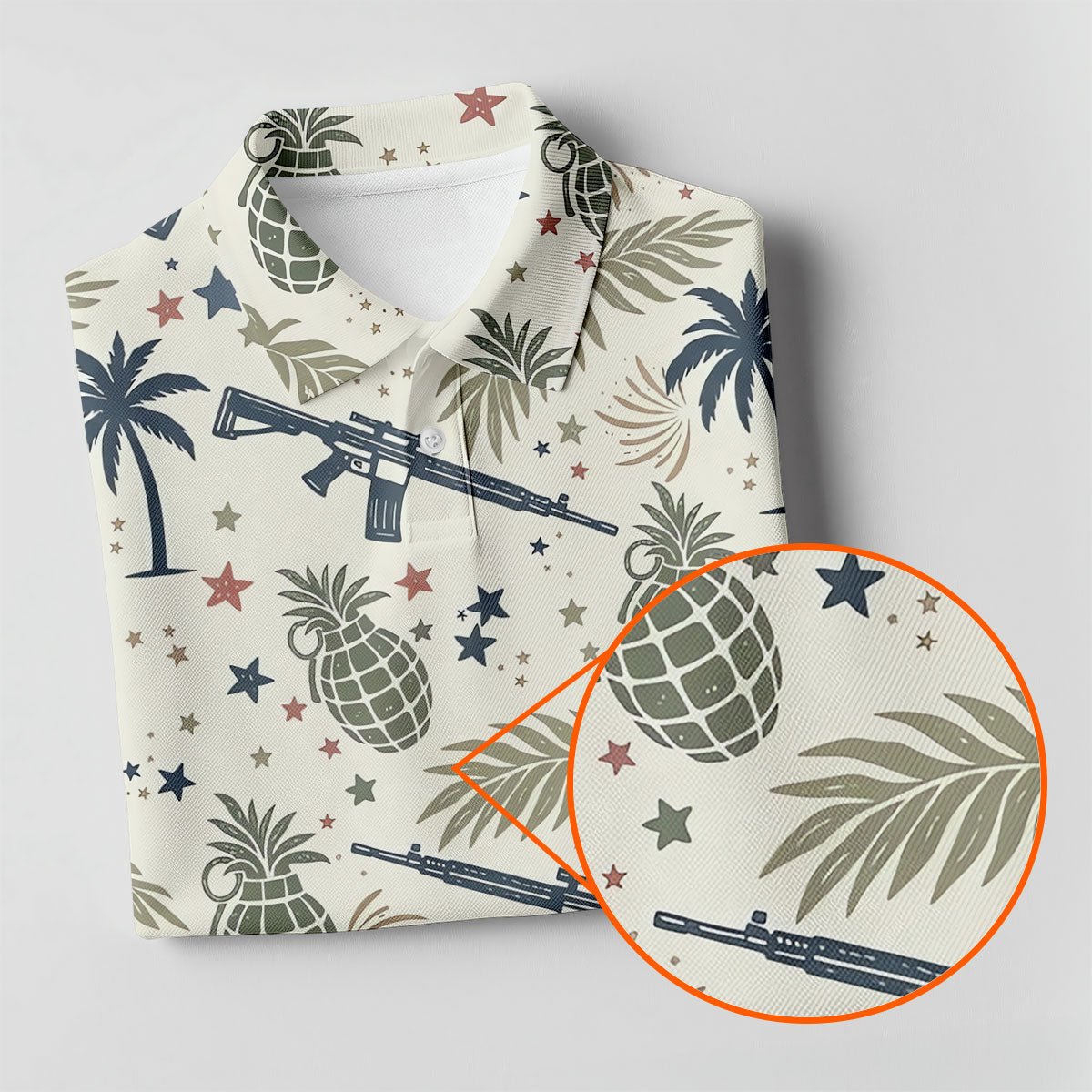 Pineapple Grenade 250 Years Tropical Theme Retro Golf Shirt, Patriotic 4th Of July Polo Shirtor Men