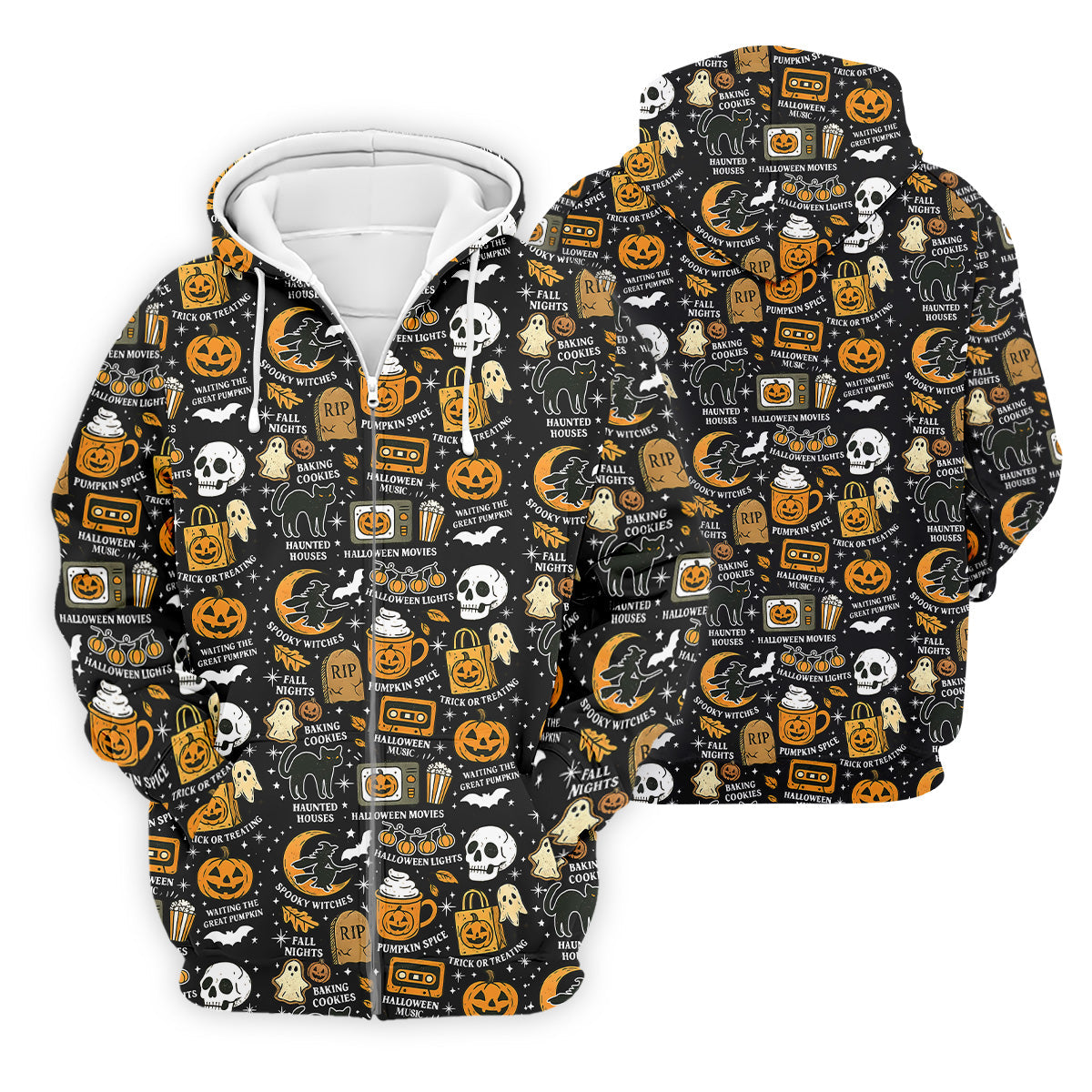 Vintage Halloween Spooky Witches Golf Polo Shirt Halloween Theme Shirts, Ghost Pumpkin, Fun Golf Shirts For Mens