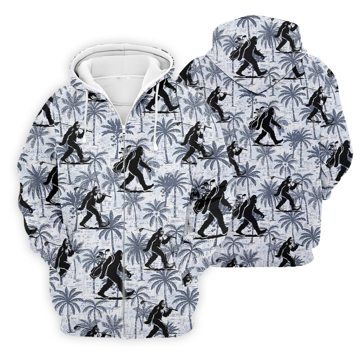 Funny Bigfoot Golf Hawaiian Shirt, Tropical Golf Shirts, Mens Golf Polo Shirtol Golf Gifts