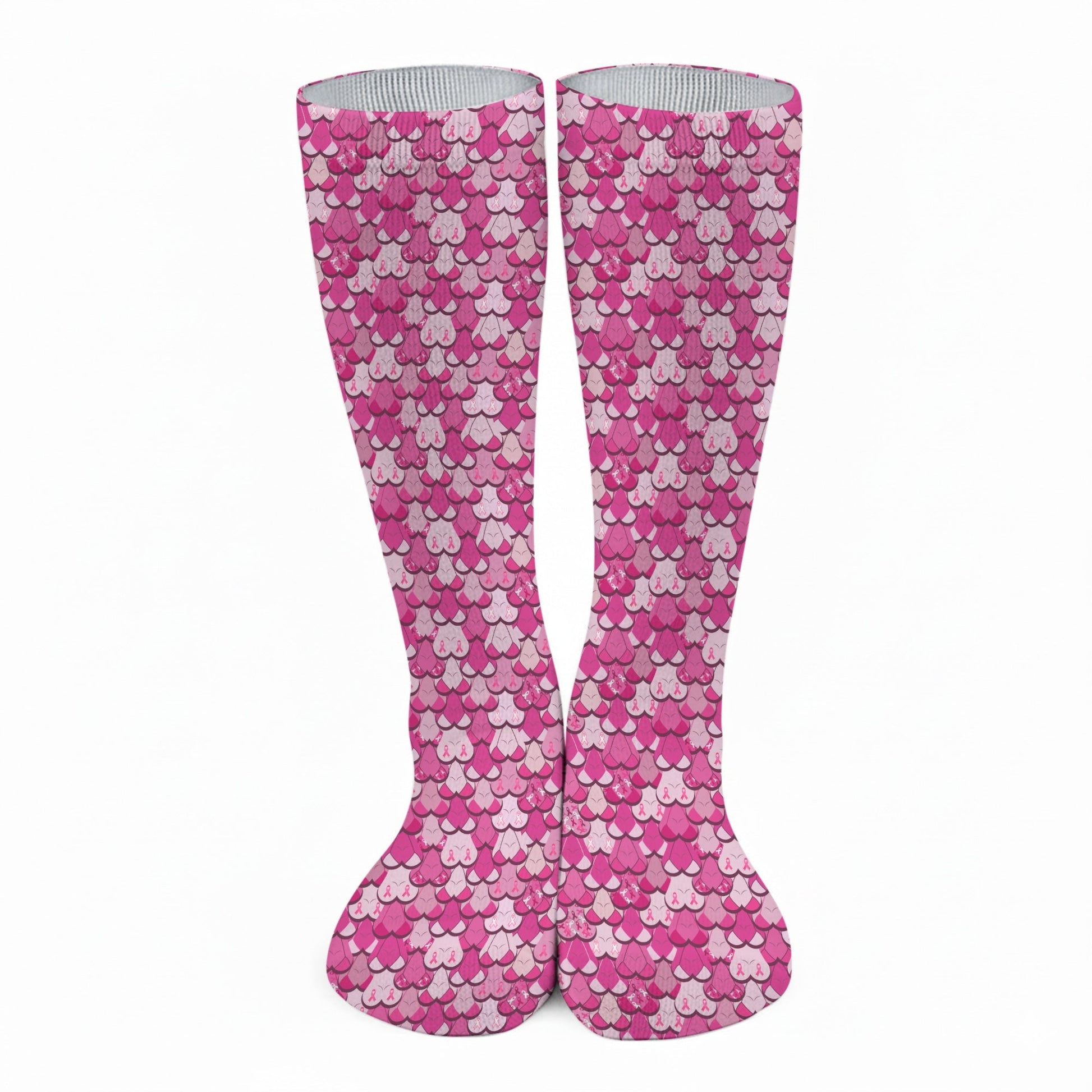 Pink Breast Cancer Men's Golf Shirt With Socks Free, Breast Cancer Awareness Gift