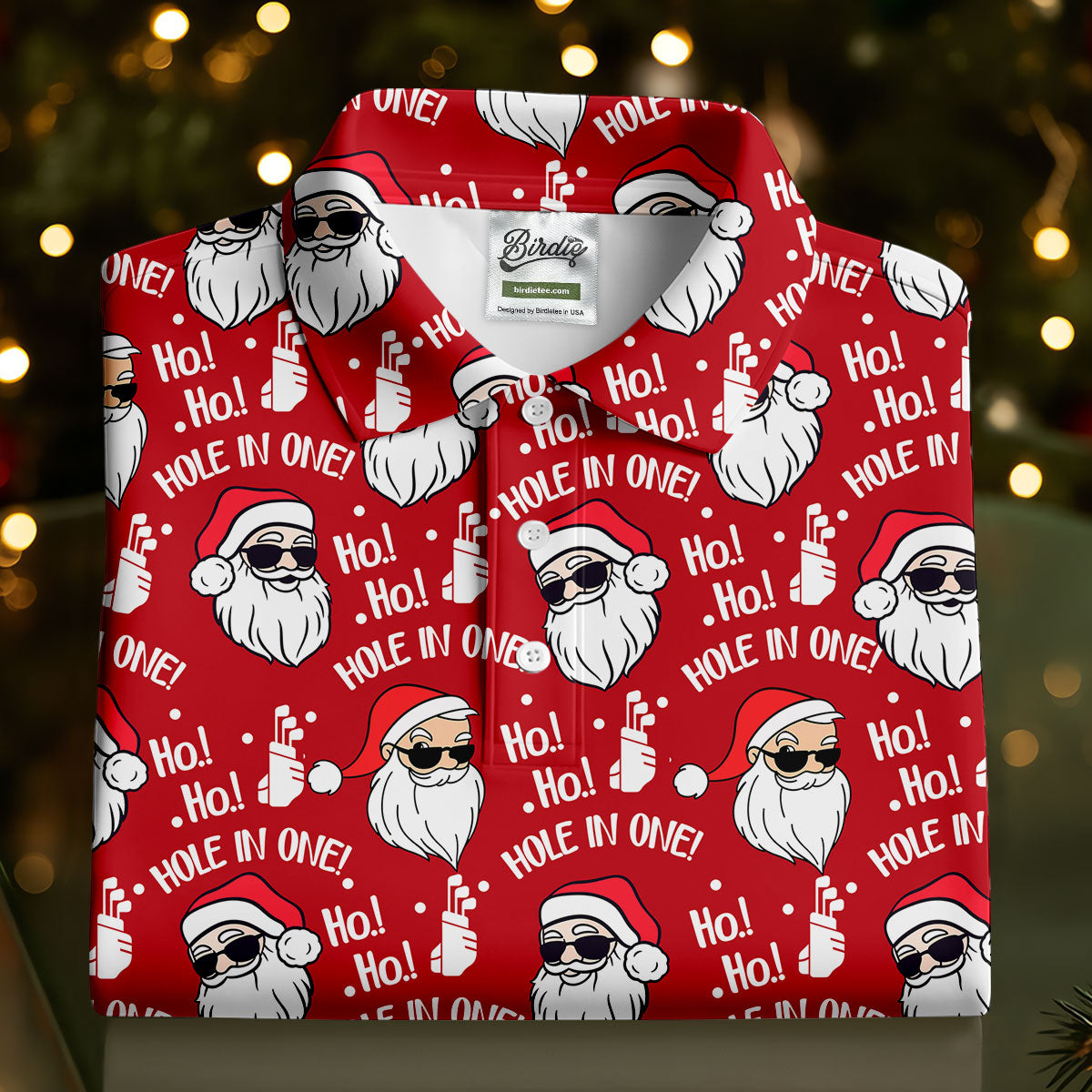 Ho Ho Hole In One Funny Santa Red Christmas Women Golf Top, Christmas Golf Shirt, Ladies Golf Shirts