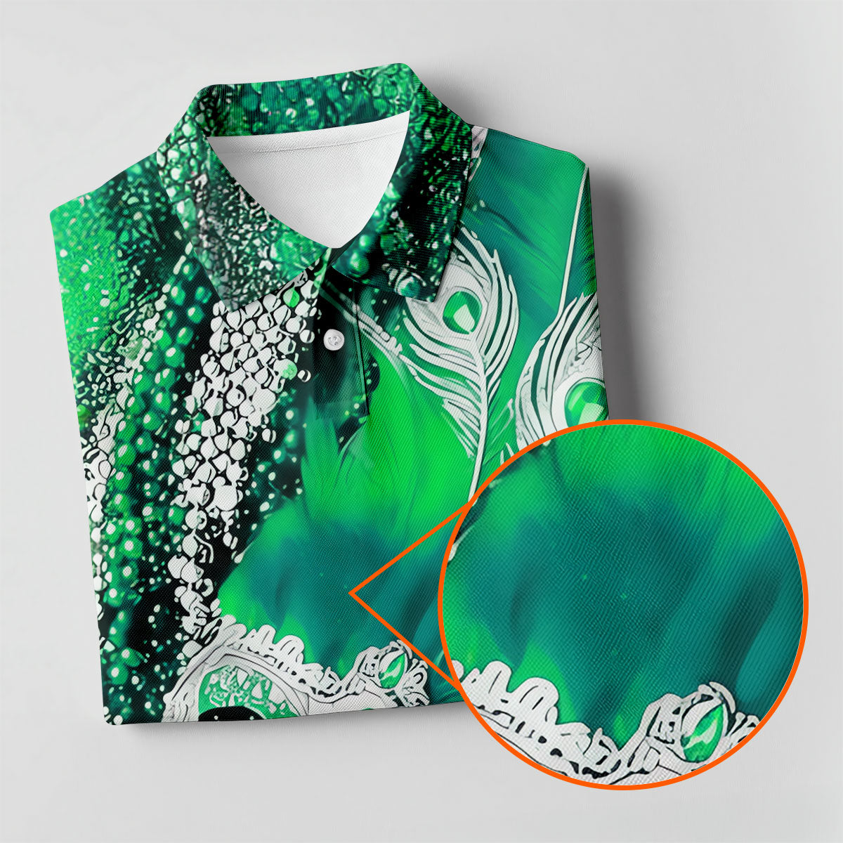 Mardi Gras Masquerade Mask Feather Beads Green Golf Shirt, Polo ShirtFor Men, Golf Shirts For Men