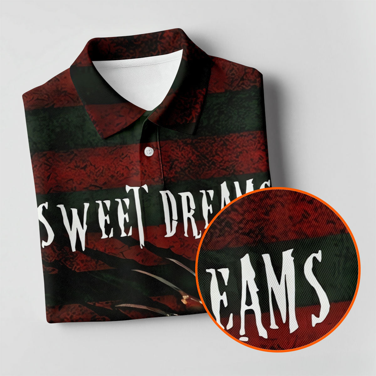 Sweet Dreams Freddy Horror Character Golf Polo Shirt, Ladies Golf Shirts, Women's Golf Polo