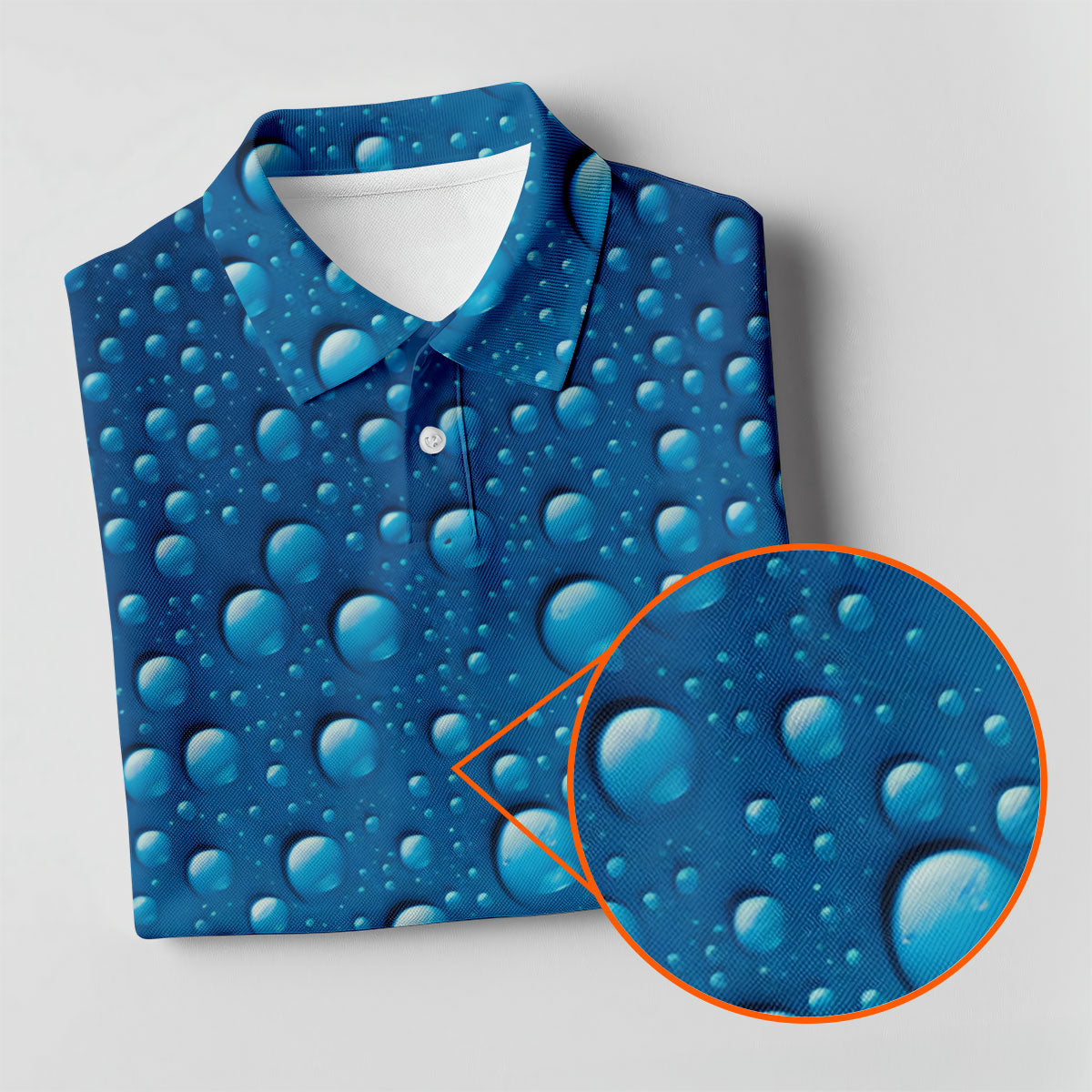 Rain Drops Blue Golf Shirt, Golf Tops For Men, Golf Shirts For Men, Polo Shirt Men