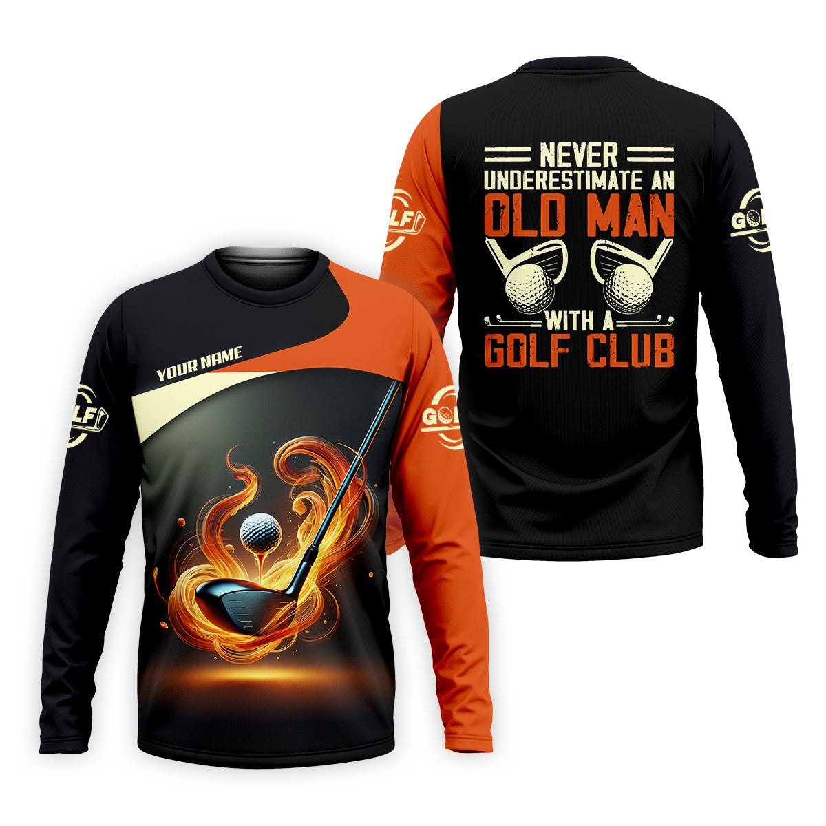 Never Underestimate An Old Man With A Golf Club Custom Funny Golf Polo ShirtChristmas Golf Gift