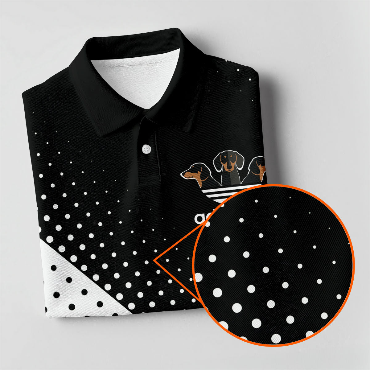 Adidachs Funny Dachshund Black Golf Shirt, Men's Funny Golf Shirts, Polo Shirtor Men