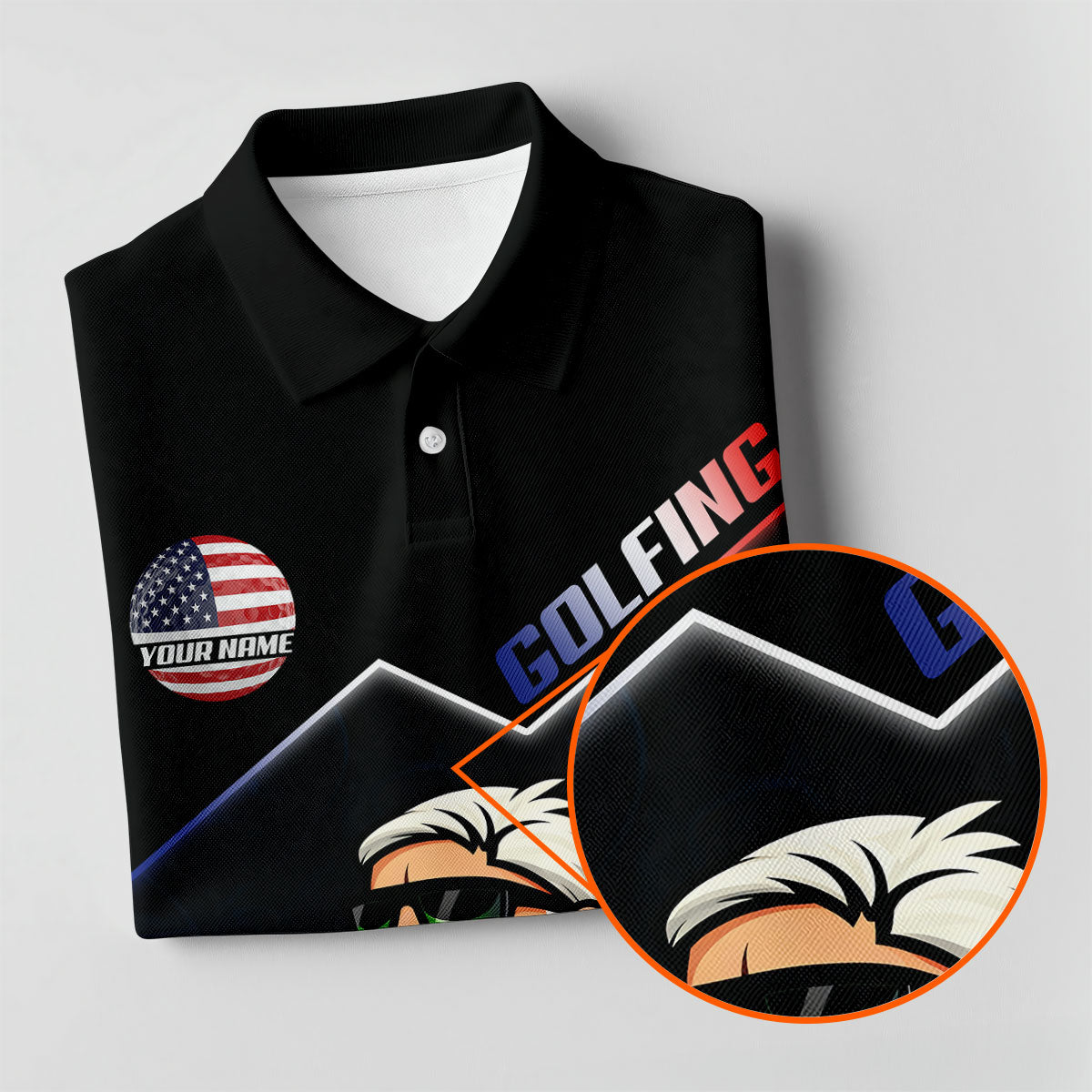 Patriotic Man Golf And Beer Custom Name Funny 4th Of July Golf Shirt, 250th Anniversary Golf Shirt For Women