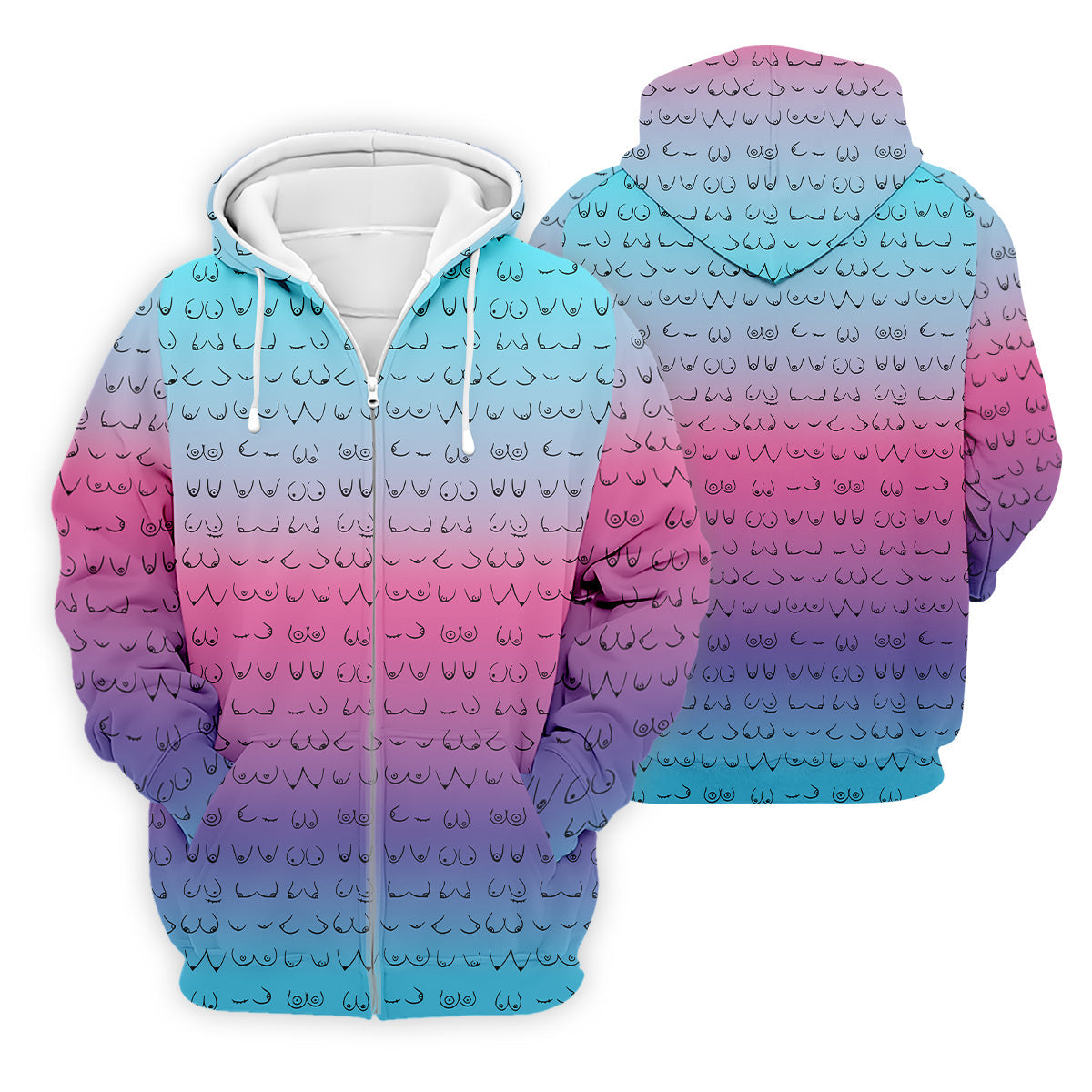 Blue Pink Ombre Mens Funny Golf Shirts , Fun Golf Shirts For Men, Men Golf Polo Shirtl Golf Gifts