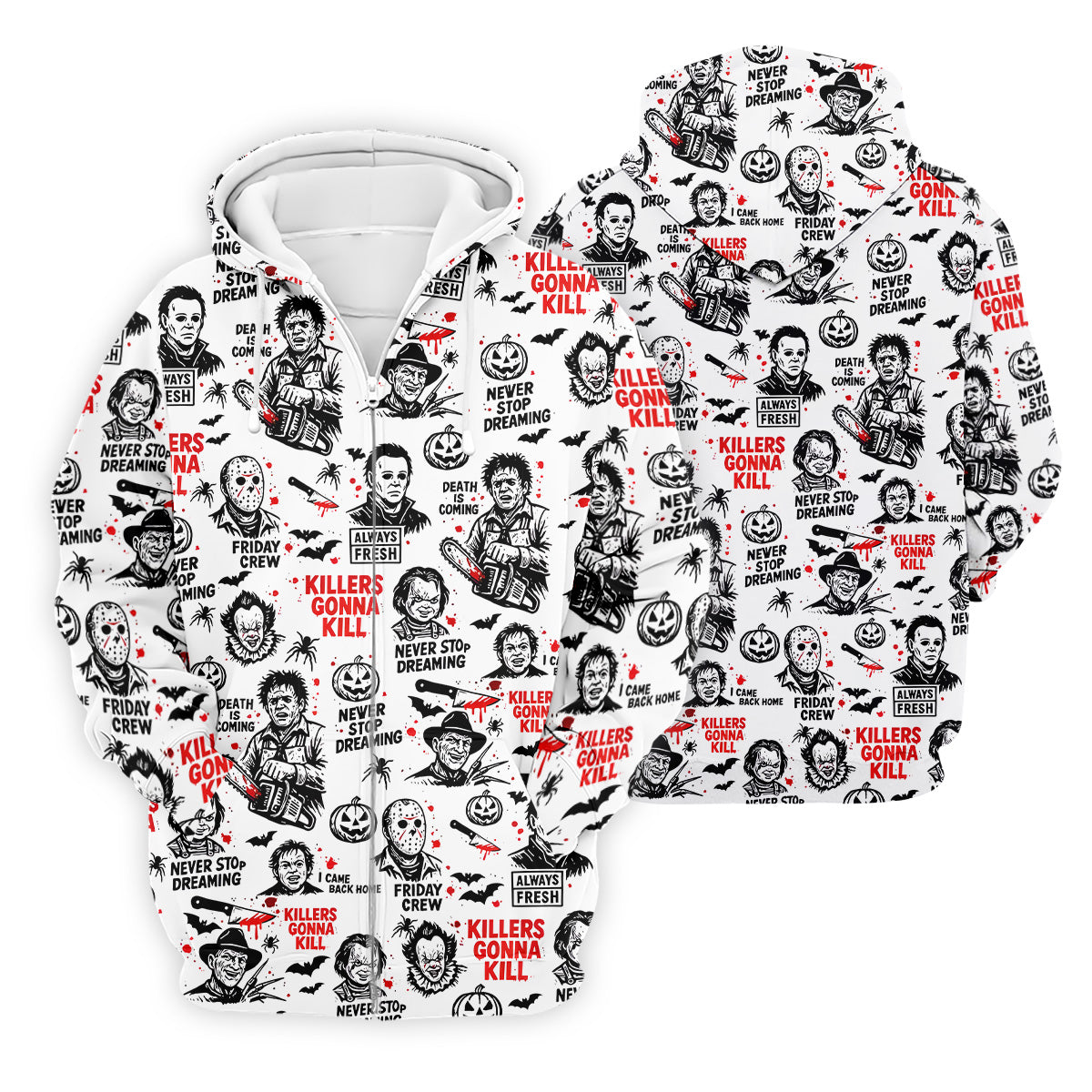 Funny Horror Character Men's Golf Polo ShirtHorror Movie Shirt, Fun Golf Polo ShirtFunny Halloween Gift