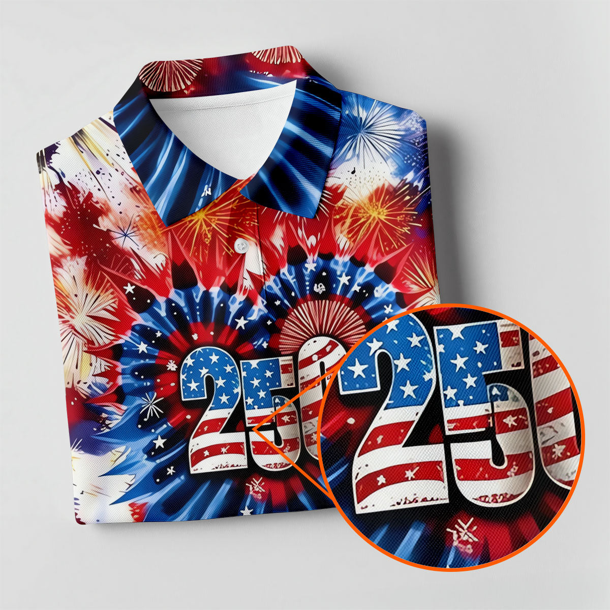 250 Years Red White Blue Tie Dye Print Patriotic Golf Shirt, 4th Of July Golf Shirt For Women