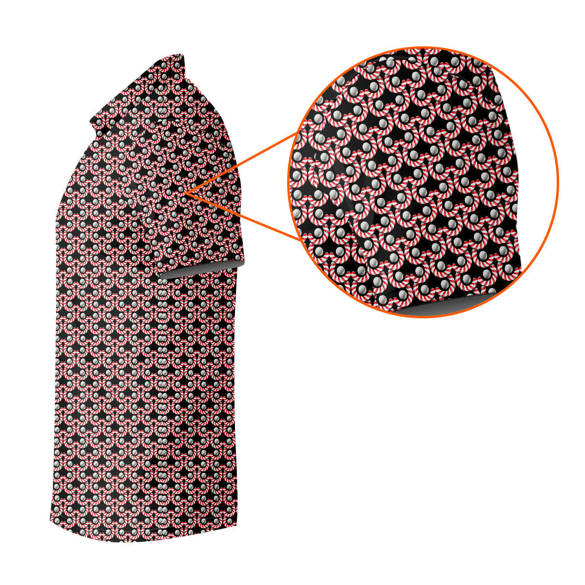 Golf Ball Candy Cane Golf Shirt, Fun Golf Shirts For Men, Golfing Apparel, Golf Shirts For Men