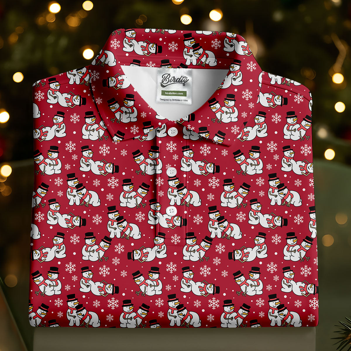 Naughty Snowman Red Golf Shirt, Christmas Golf Shirt, Fun Women's Golf Shirts, Ladies Golf Polos