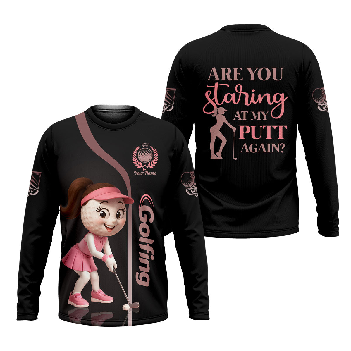Are You Staring At My Putt Again Custom Womens Golf Polo ShirtLadies Golf Shirts, Womens Golf Clothes