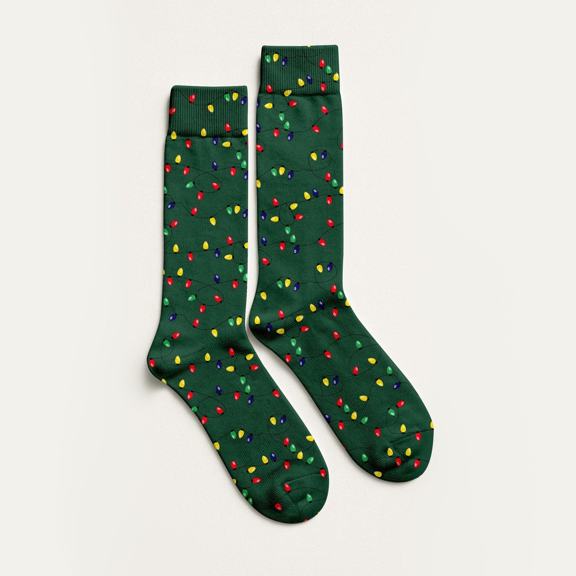 Christmas Colorful Lights Green Golf Socks, Fun Golf Socks, Christmas Golf Socks, Christmas Golf Gift