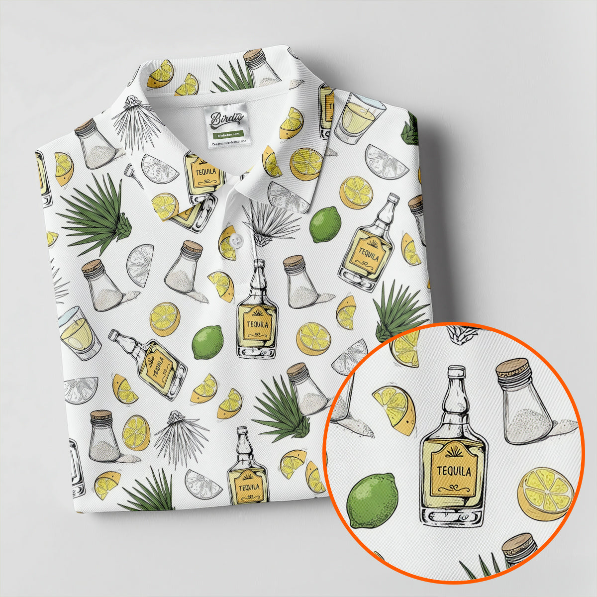 Tequila Lime Salt Cinco De Mayo Celebration Golf Tops For Men, Drinking Party Polo Shirtor Men