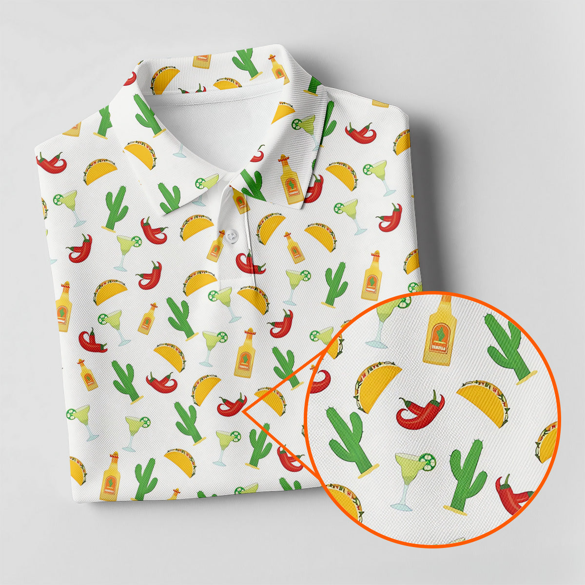 Tropical Vibe Hawaiian Pattern White Golf Shirt, Women's Golf Tops, Golf Gift For Ladies