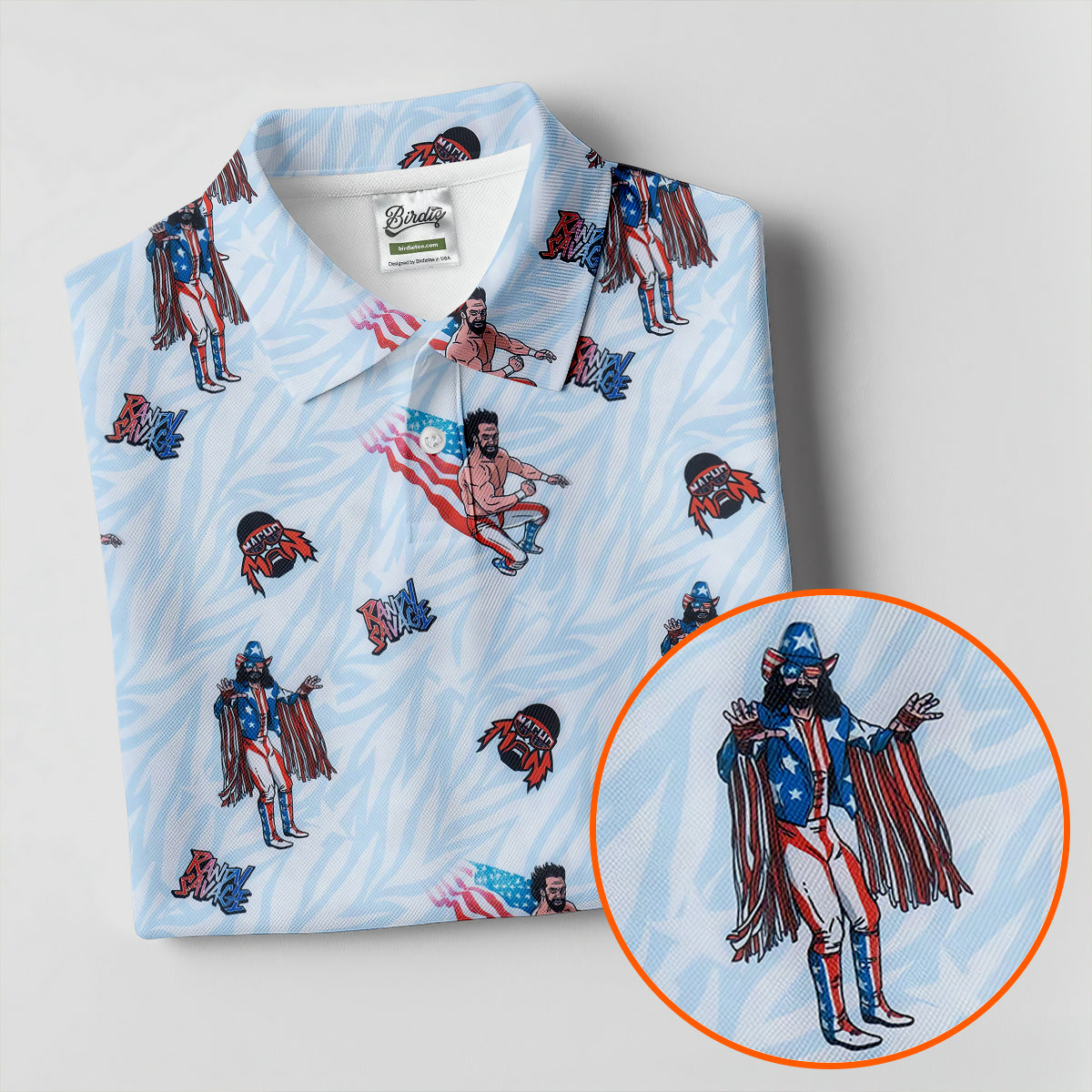 Randy Savage Patriotic Golf Shirt, Women's Golf Tops, Golf Shirts For Women