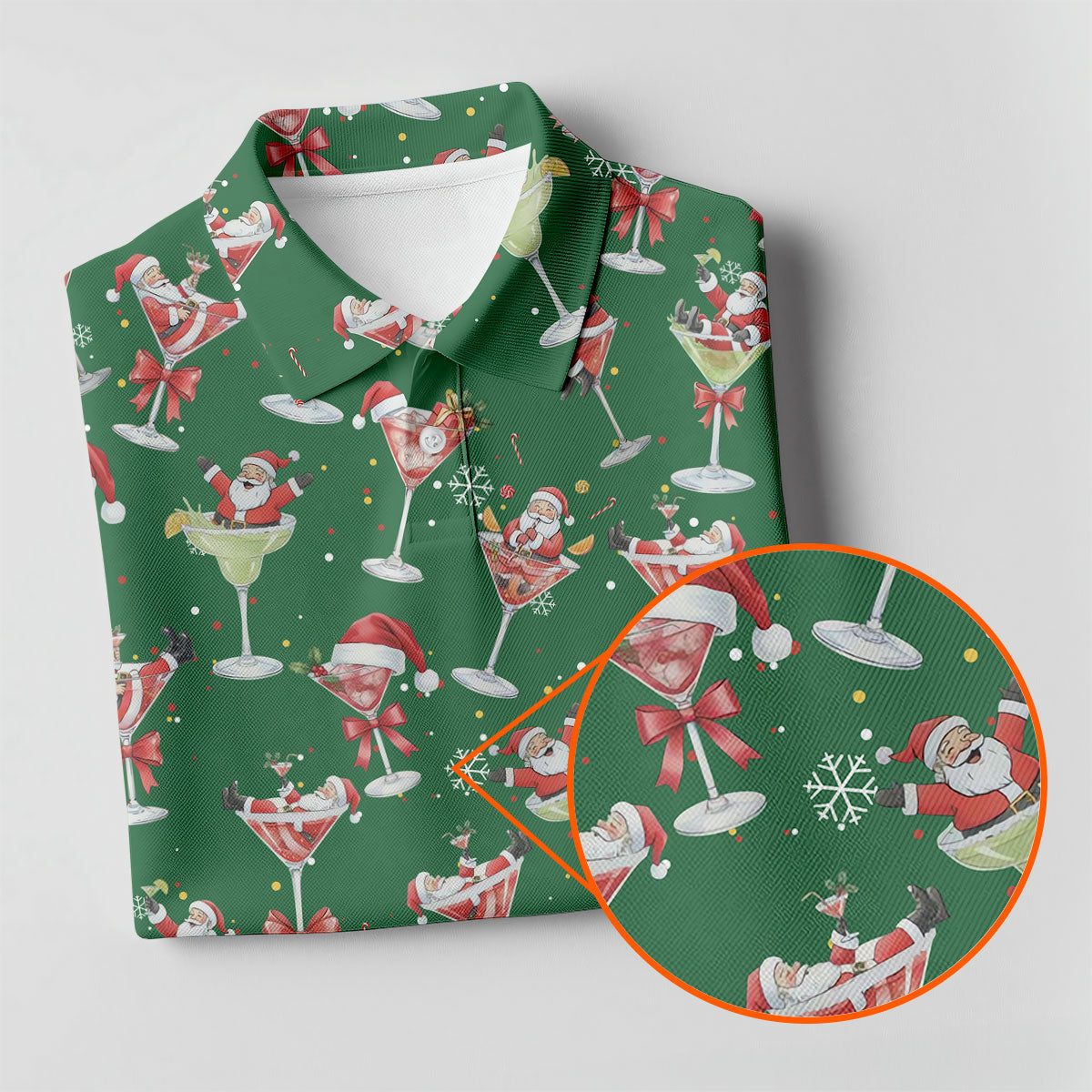 Santa Claus Margarita Christmas Shirt Golf Polo Shirt Unique Gift For Golfer, Fun Golf Shirts For Men