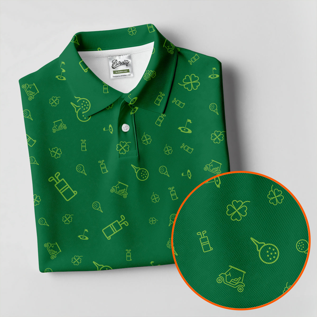Golf And Beer Lucky Four Leaf Clover St Patrick's Day Green Golf Tops For Men, Golf Gift For Men