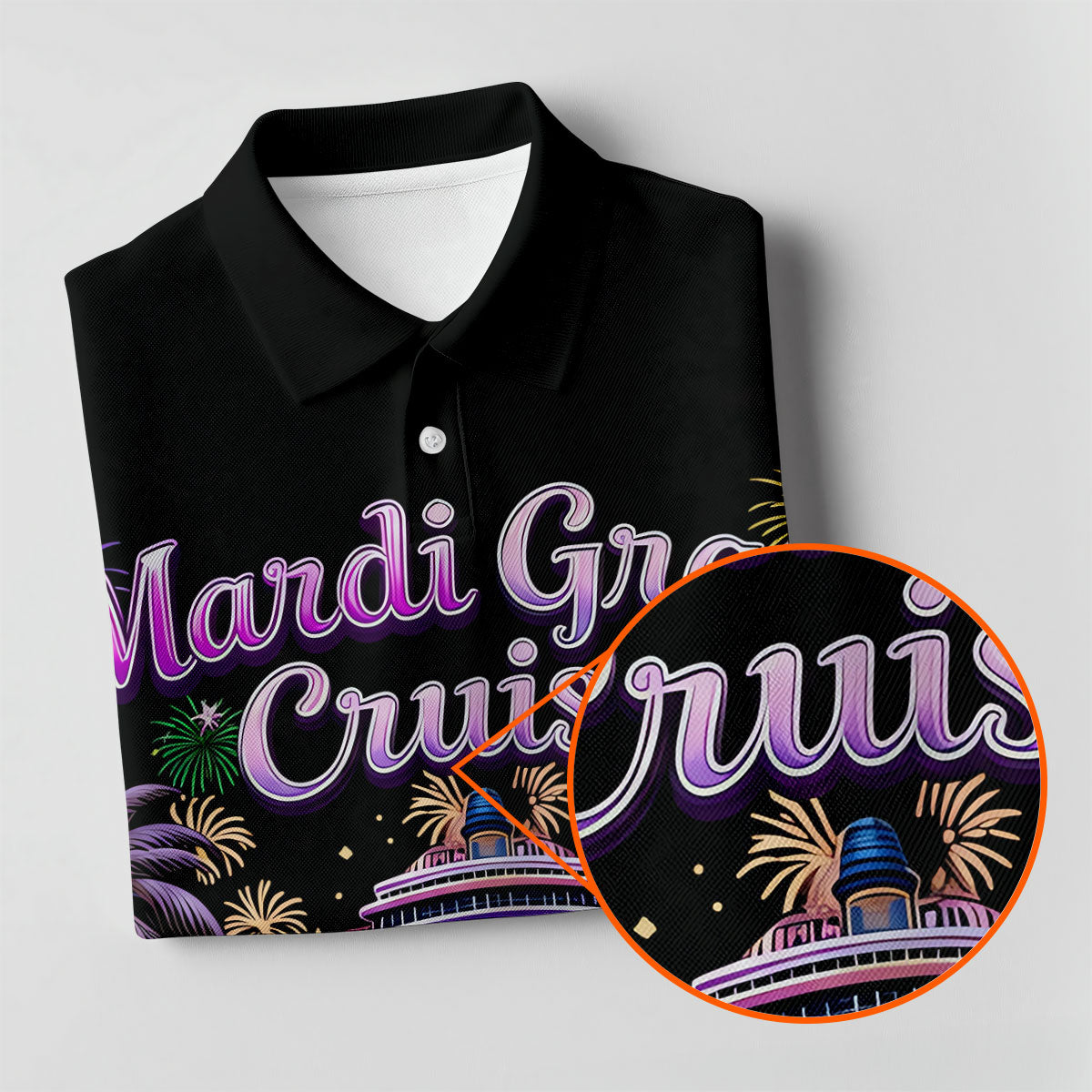 Mardi Gras Cruise Festive Theme Women's Golf Shirts, Women's Golf Tops, Ladies Golf Shirts