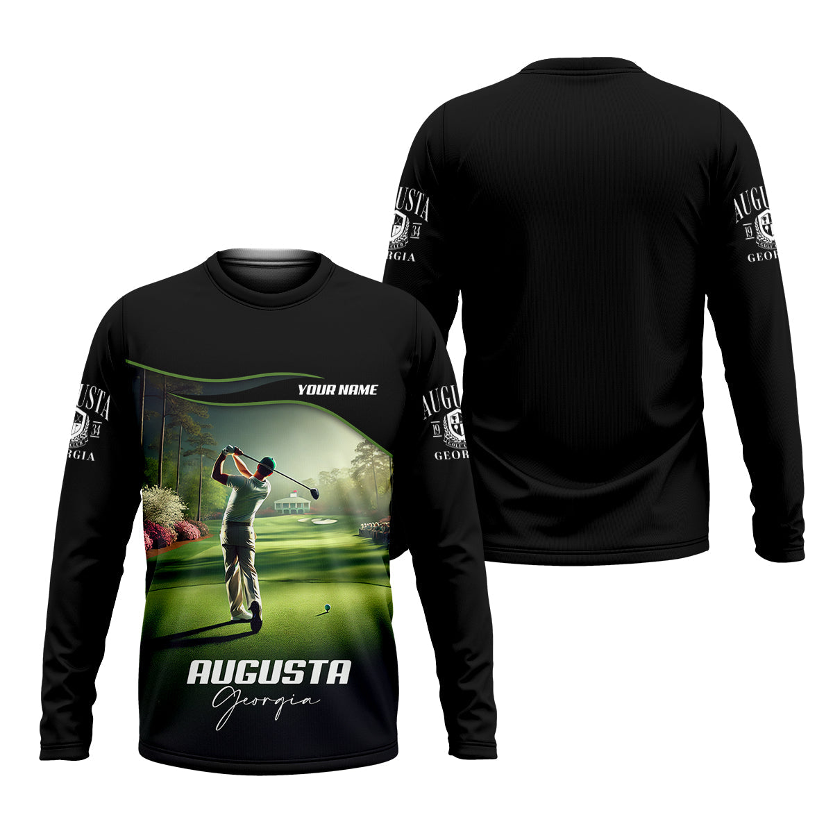 Augusta Georgia Custom Men's Golf Polo ShirtFunny Golf Shirt, Gift For Golfers