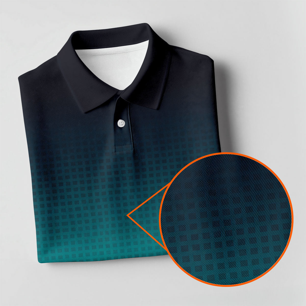 Turquoise Gradient Hawaiian Golf Shirt, Golf Tops For Men, Polo Shirtor Men