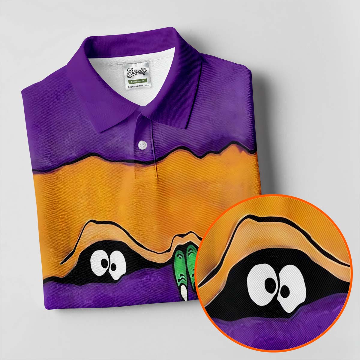 Funny Halloween Peeping Eyes Polo ShirtFor Men, Golf Tops For Men, Halloween Golf Shirt