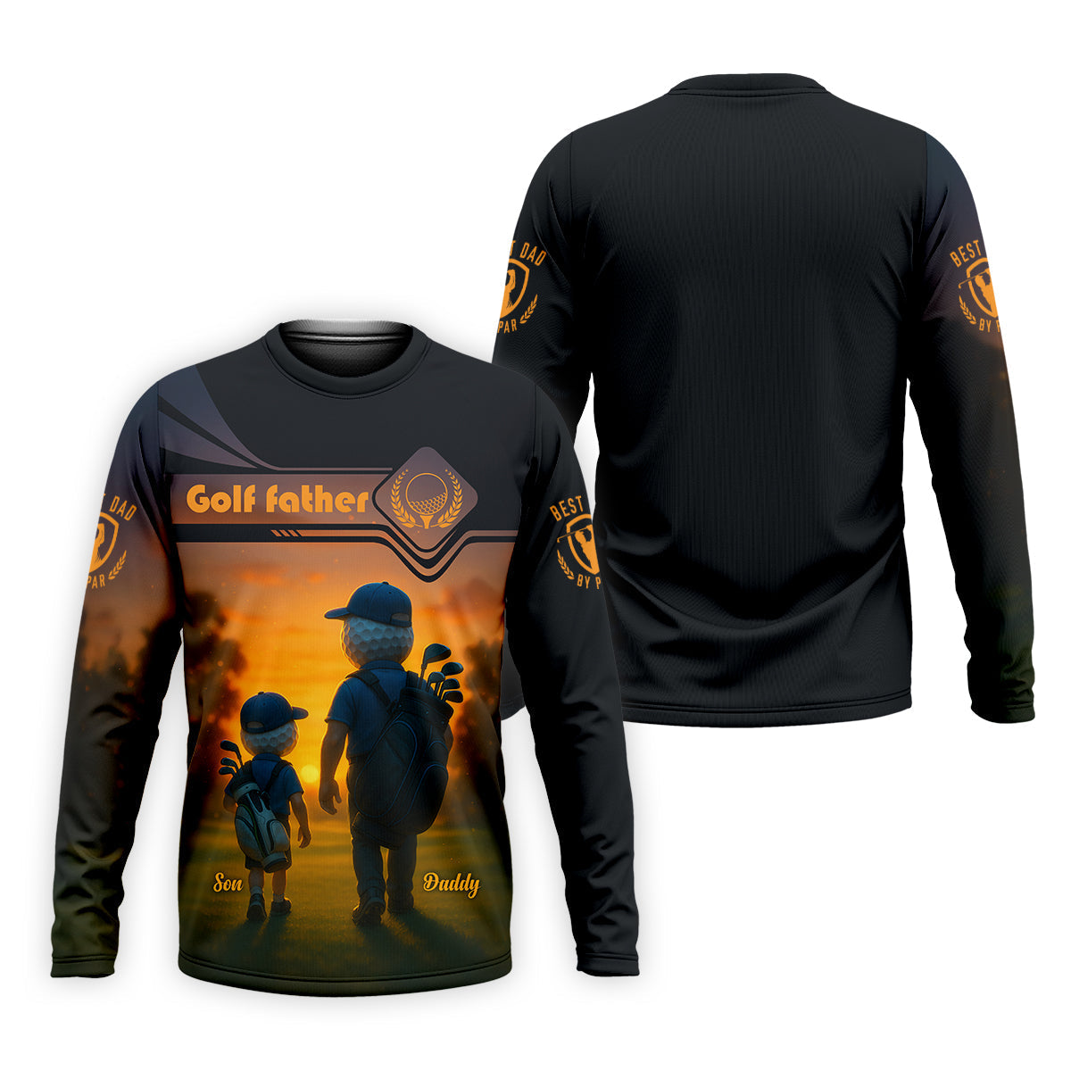 Golf Father Custom Men's Golf Polo ShirtFunny Golf Shirt, Christmas Golf Gift