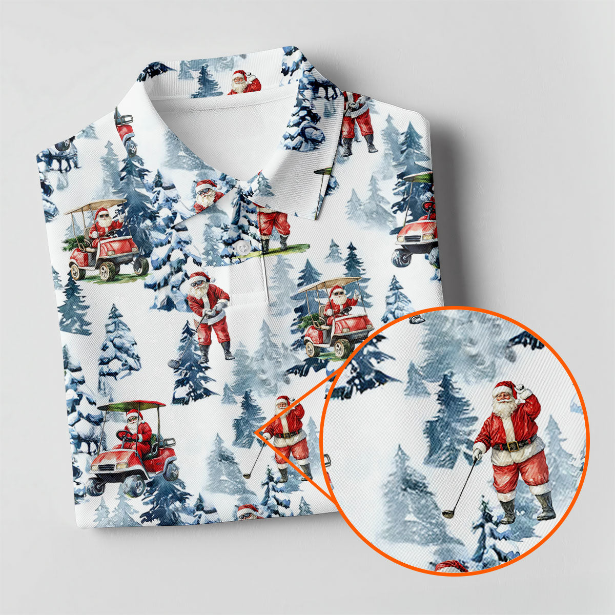 Santa Golfing Women's Golf Tops, Funny Golf Shirts Women, Christmas Golf Shirt, Golf Lover Xmas Gift