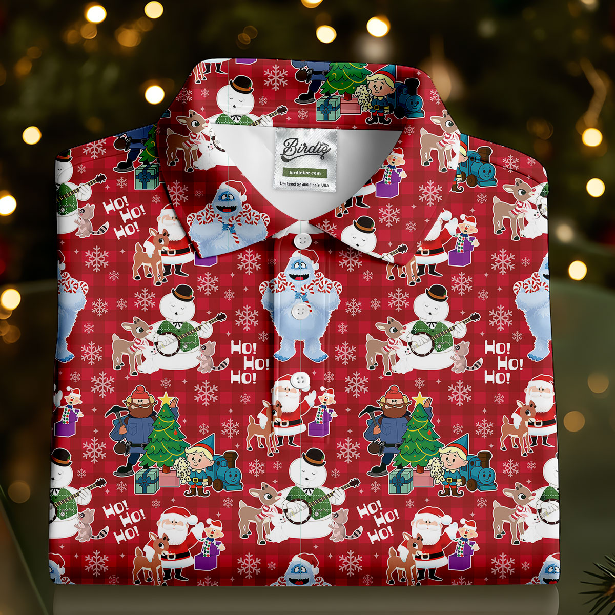 Ho Ho Ho Santa Snowman Men's Golf Polo Shirt Christmas Golf Shirt, Polo ShirtFor Men