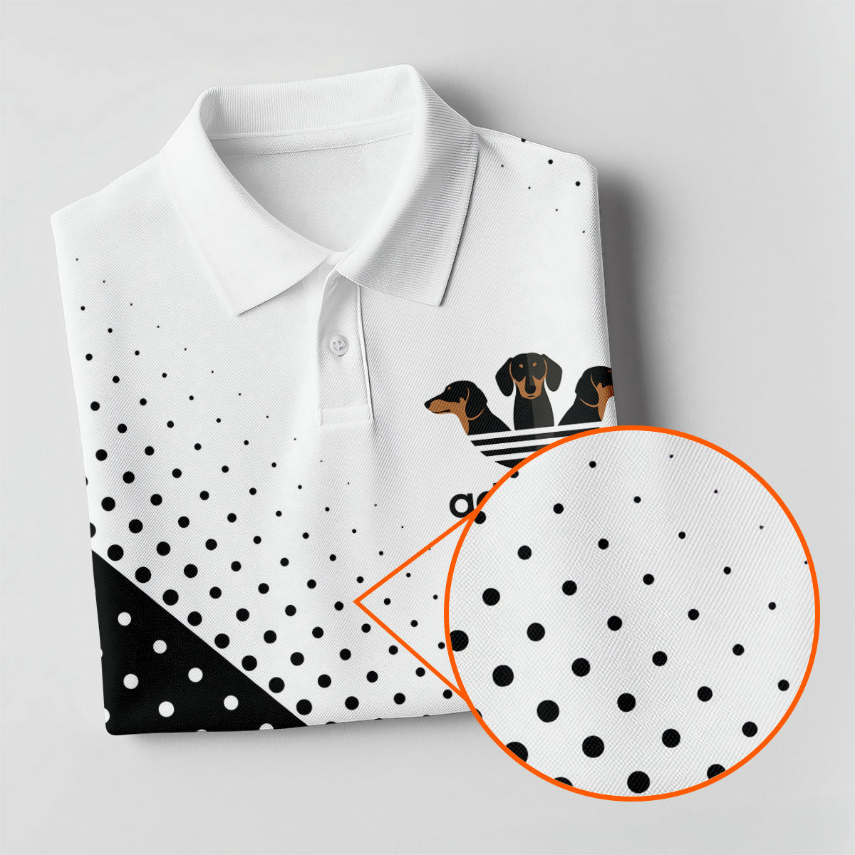 Adidachs Funny Dachshund White Golf Shirt, Men's Funny Golf Shirts, Polo Shirtor Men