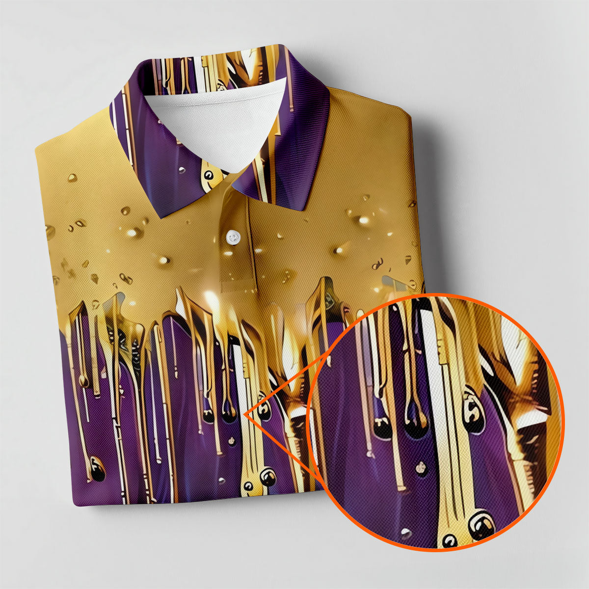 Purple Green Gold Dripping Effect Mardi Gras Golf Shirt, Women's Golf Shirts, Ladies Golf Polos