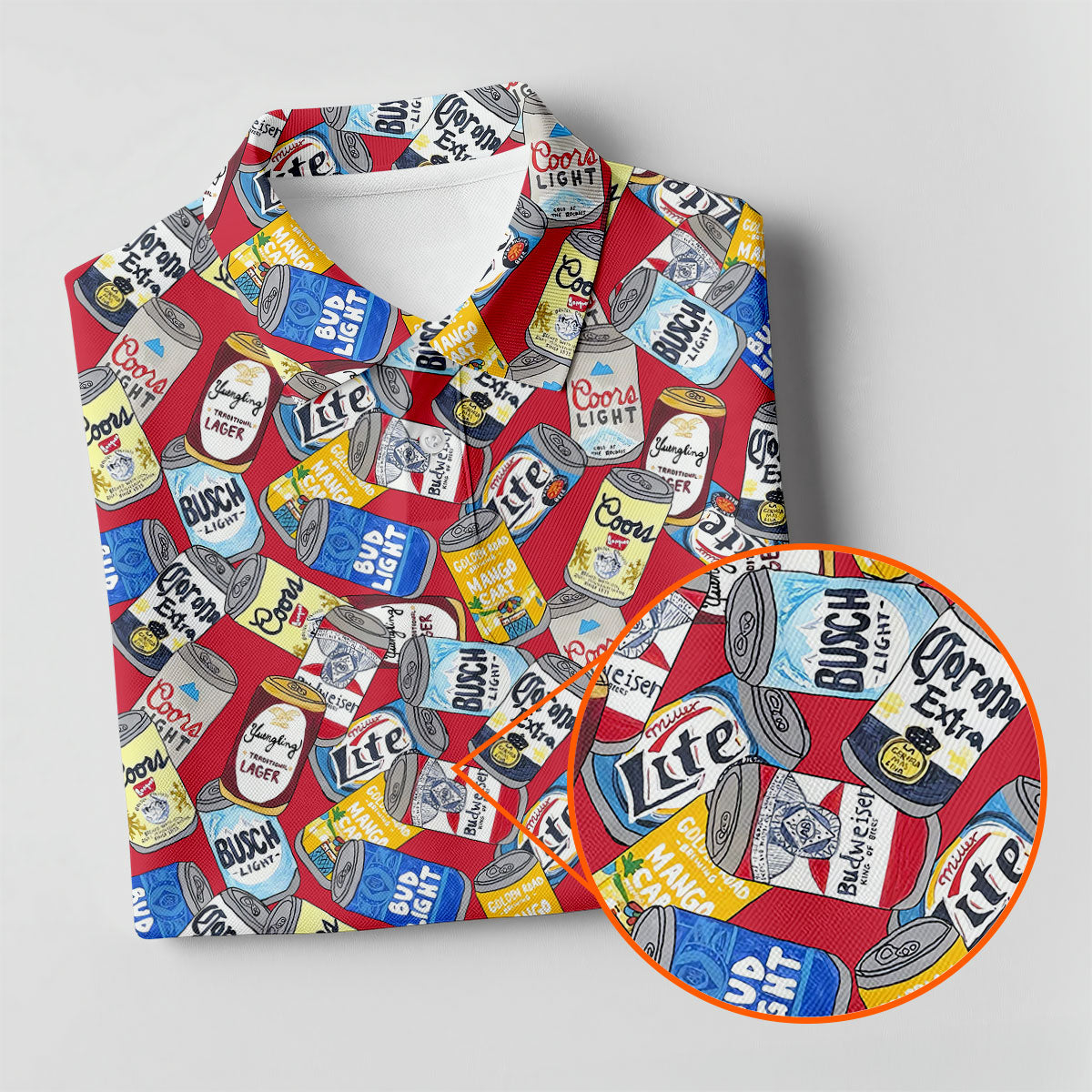 American Beer Cans Red Golf Shirt, Ladies Golf Shirts, Golf And Beer Golf Shirt For Women