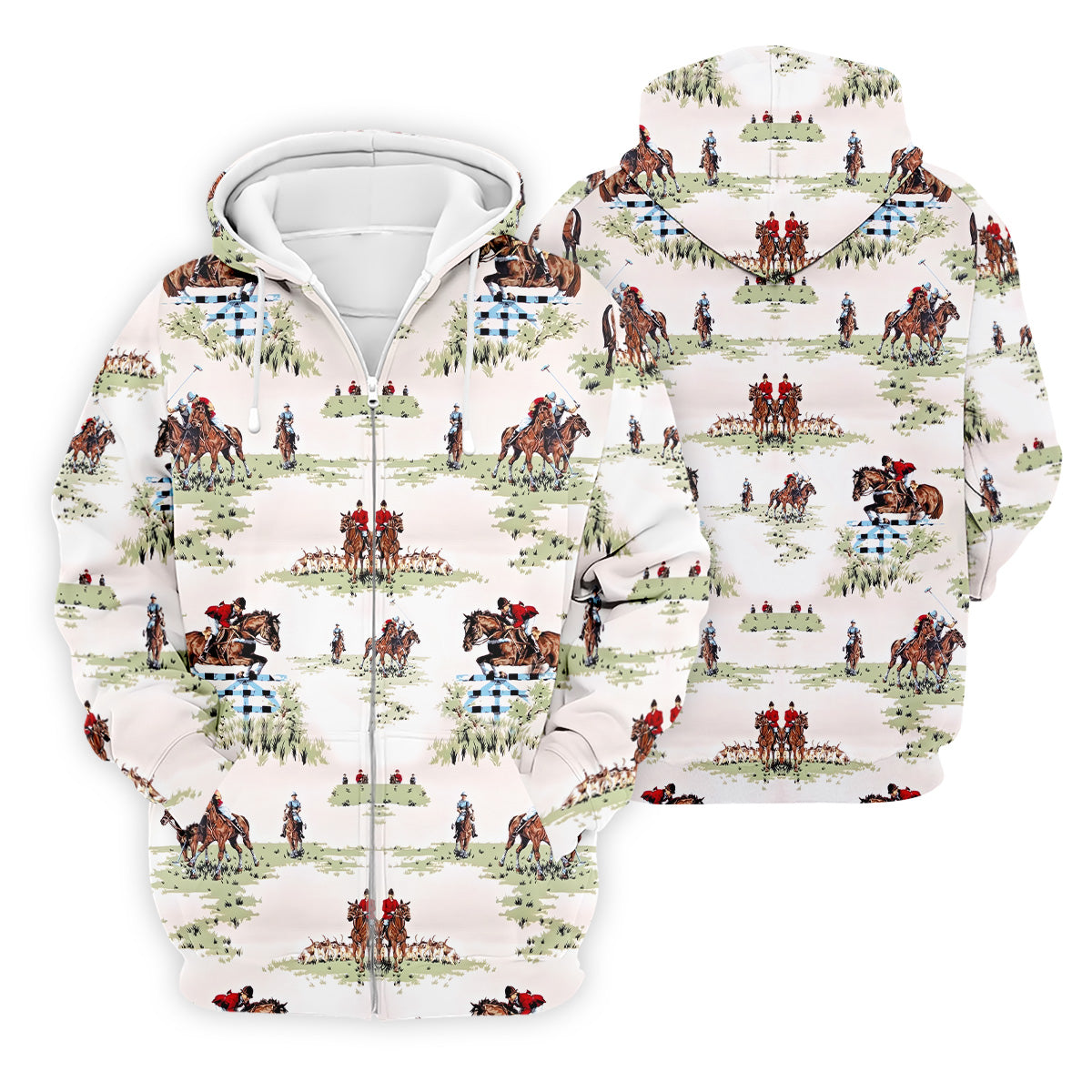 Equestrian Theme Mens Golf Polo Shirt Unique Gift For Golfer, Golf Accessories For Men