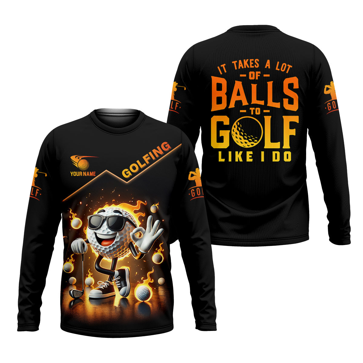 It Takes a Lot of Balls to Golf the Way I Do Custom Men's Golf Polo ShirtFunny Golf Shirt, Dad Golf Gift