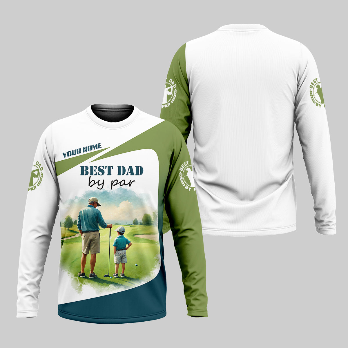 Custom Best Dad By Par Golf Polo ShirtFather And Son Shirt, Gift For Golfers