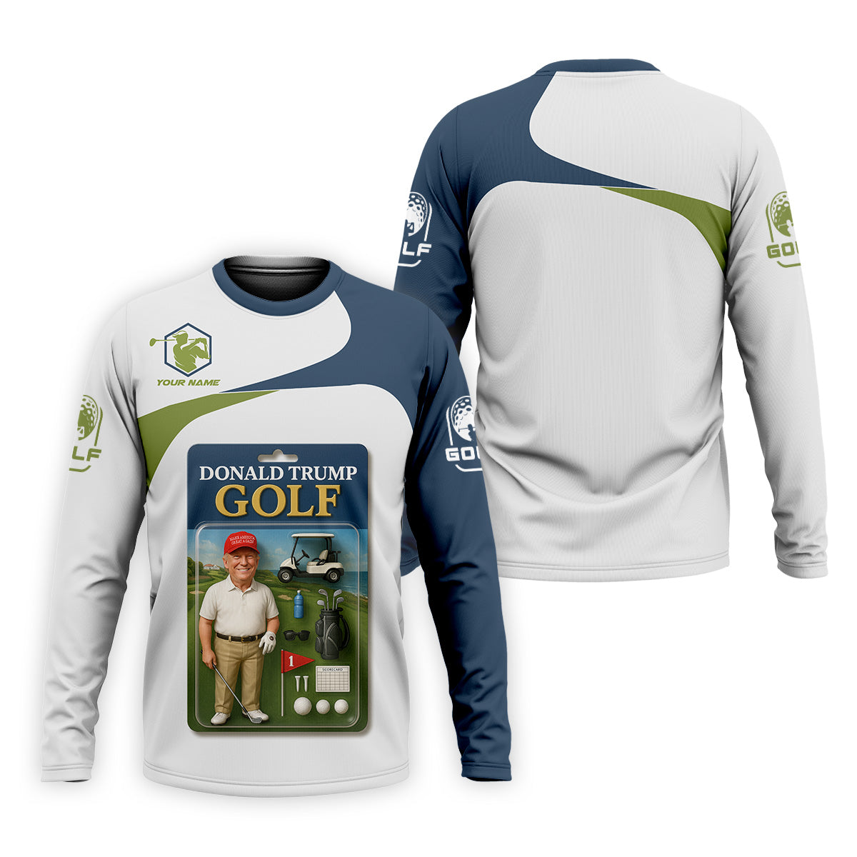 Trump Golfing Custom Men's Golf Polo ShirtGolfing Apparel, Gift For Golfers