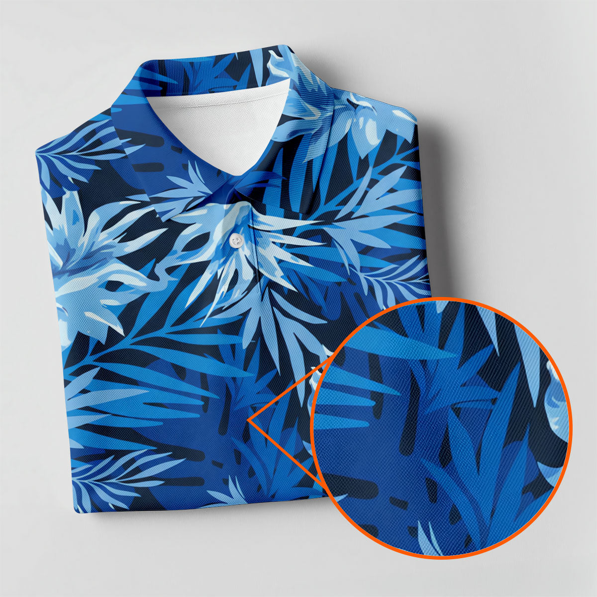 Blue Tropical Hibiscus Floral Golf Shirt, Womens Golf Tops, Women’s Golf Apparel