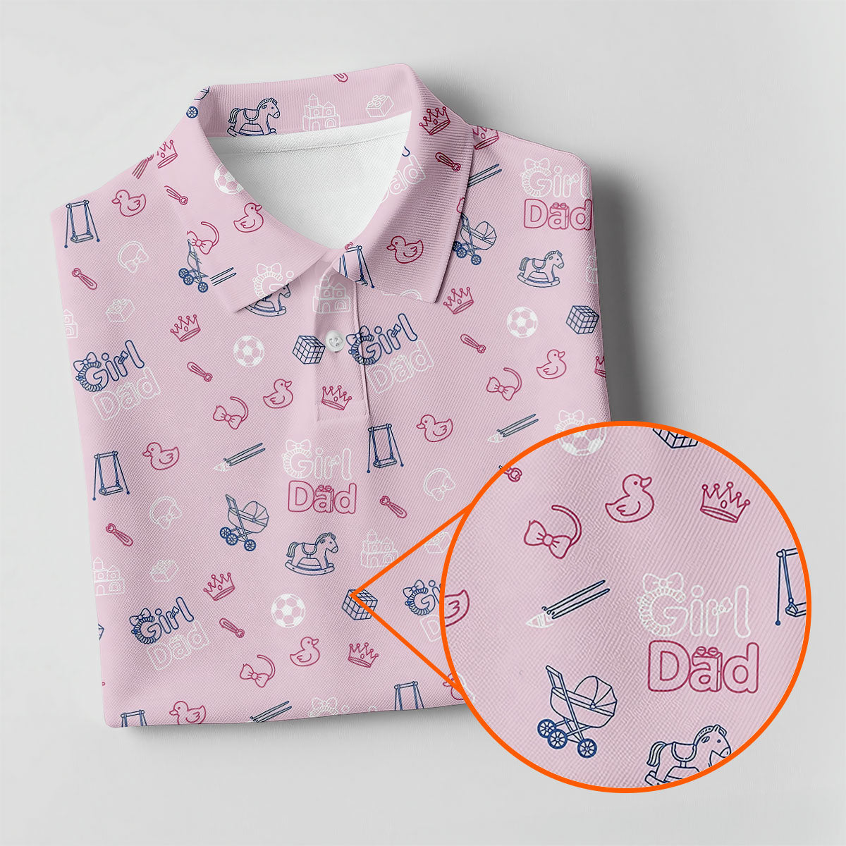 Girl Dad Father's Day Golf Shirt, Cute Golf Outfit, Polo Shirt Men, Golf Gift For Dad