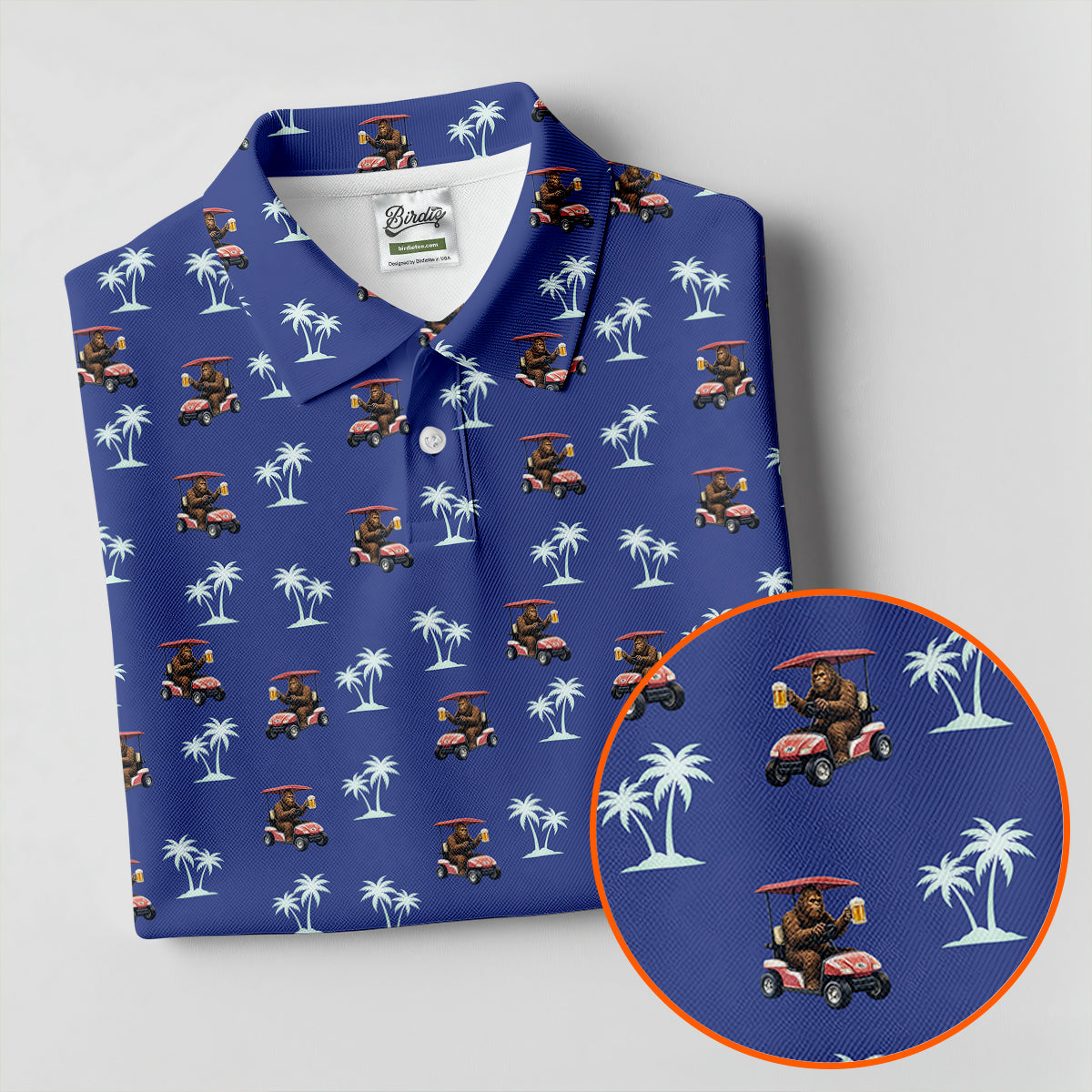Sasquatch Beer Golf Tropical Golf Shirt, Fun Women's Golf Shirts, Women's Golf Tops, Ladies Golf Shirt