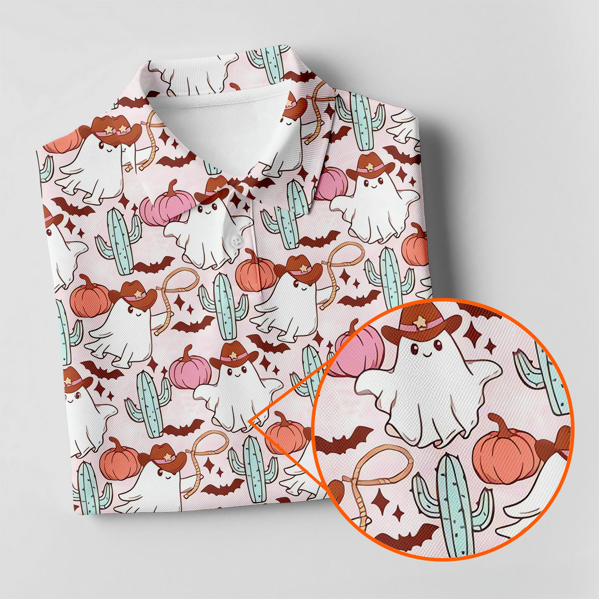 Cowgirl Ghost Howdy Halloween Fun Women's Golf Shirts, Cute Golf Outfit, Ladies Golf Polos