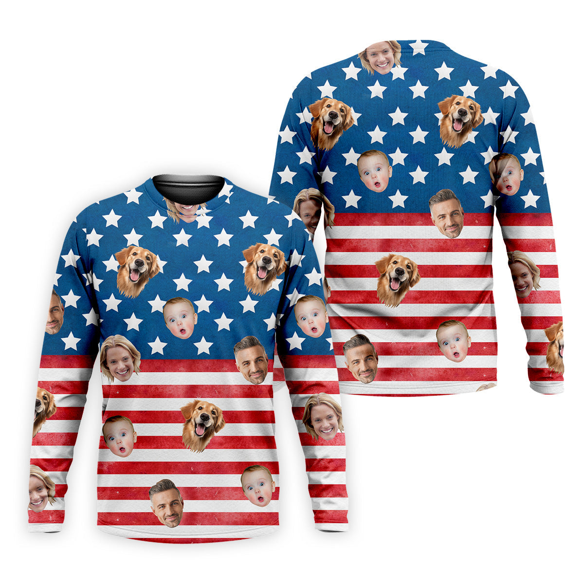 4th Of July Golf Polo, Custom Shirts With Faces, Men's Golf Polo ShirtFunny Fourth Of July Shirts